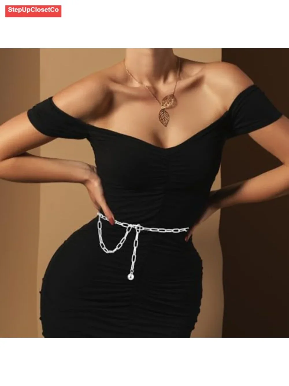 Adjustable Metal Chain Belt for Women Western Waist Belt for Jeans Dresses